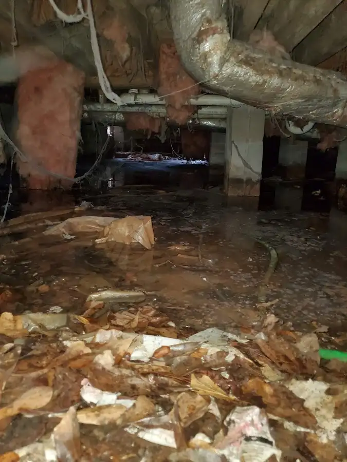 Crawl space flood assessment for Commercial Water Damage Restoration in Lysander